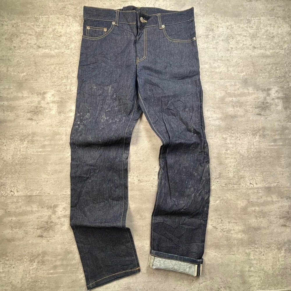 MaD Straight Leg Jeans Mens 32x30 Navy Good Raw Selvedge Denim Vintage